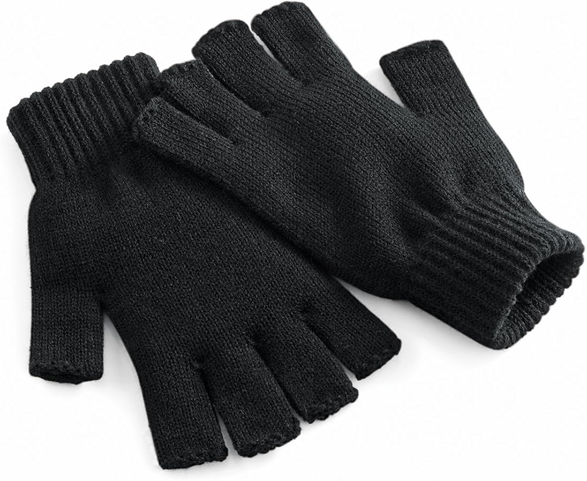 Beechfield Unisex Plain Basic Fingerless Winter Gloves at  Women’s Clothing store: Cold Weather Gloves