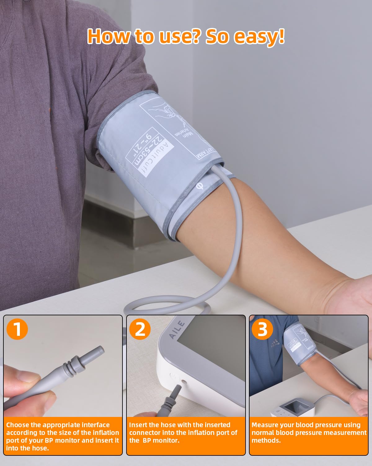 Extra Large Blood Pressure Cuff : AILE Universal 9-21