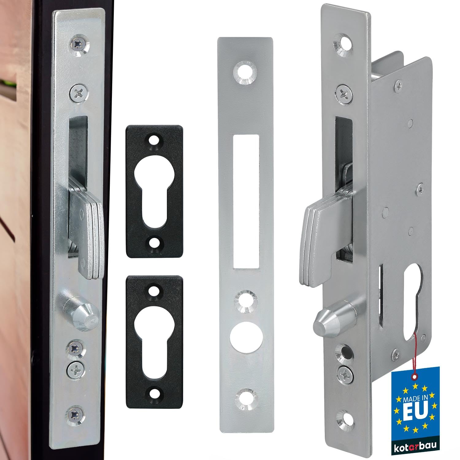 KOTARBAU® H-50 Hook Sliding Door Mortice Lock Sliding Door Lock Hook Guide Bolt Galvanised Corrosion Resistant Strike Plate