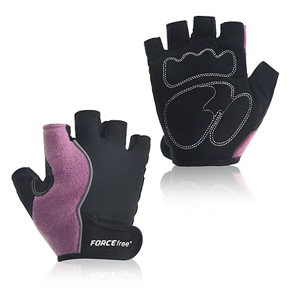 Forcefree Workout Gloves For Cycling Weight Lifting Training Exercise Gym Fitness Half Finger Gloves For Men Women Purple