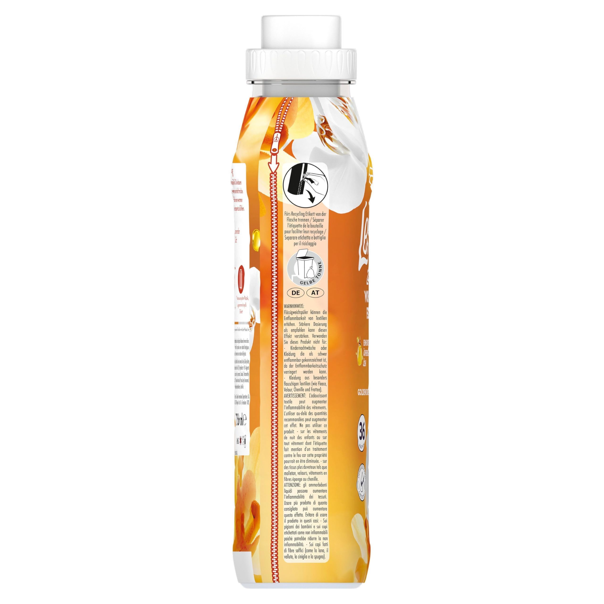 Lenor Weichspüler, 36 Waschladungen, Goldene Orchidee, 24h Wohlfühlfrische Mit Einer Note Ätherischer Öle 9