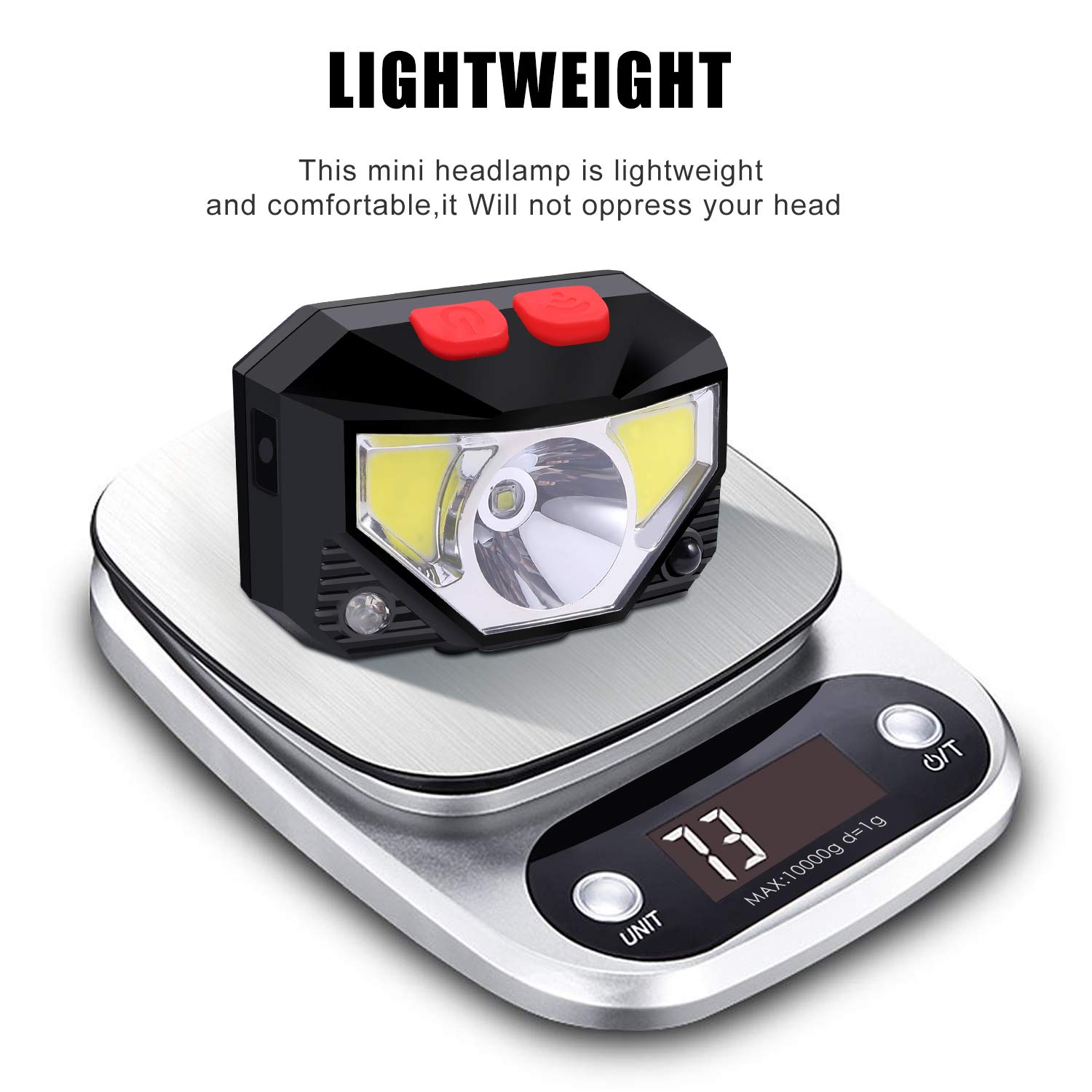 Rechargeable Headlamp - 800 Lumens Extra Bright Motion Sensor LED Headlamp Flashlight, Waterproof Head Lamp with 8 Lighting Modes&White Red Light - Running Camping Headlamp for Adults and Kids(2 Pack)