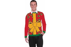 RUBIES Forum Novelties Adult All Wrapped Up Ugly Christmas Sweater, Red, Large