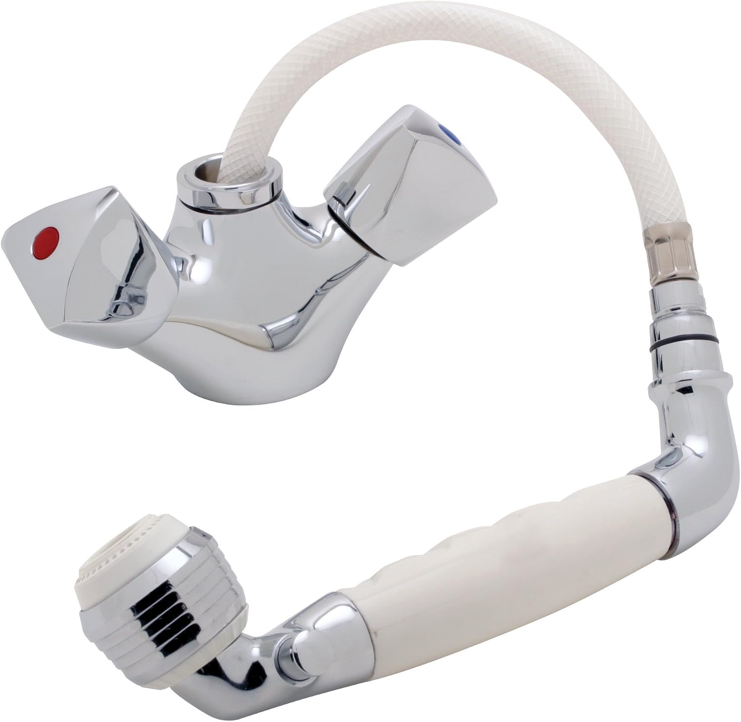 Transom Shower Ambassador Marine Trinidad Collection Head/Shower Combo Faucet, Chrome/White - M Ambassador Marine Shower Fitting Transom Shower Ambassador Marine Trinidad Collection Head/Shower Combo Faucet, Chrome/White - M Ambassador Marine Shower Fitting