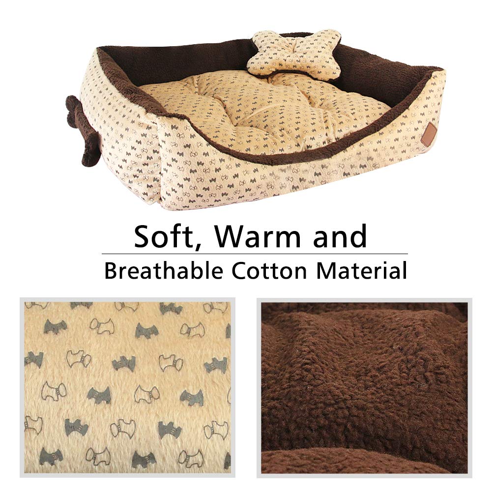 Cuccia per Cane da Interno con Cuscino, Cuccia Cani Divano Cucce Gatti Letto Lettino per Cane Taglia Grande, Marrone