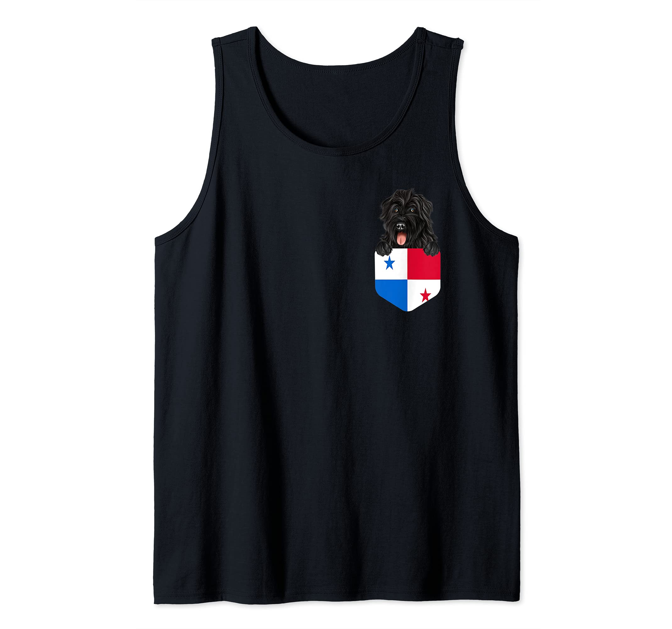 Panama Flag Bouvier des Flandres Dog In Pocket Tank Top