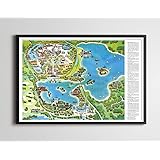 Vintage 1971 DISNEY WORLD RESORT Map Poster! (up to full-size 24" x 36") - Magic Kingdom - Wall Decor - Contemporary - Polyne