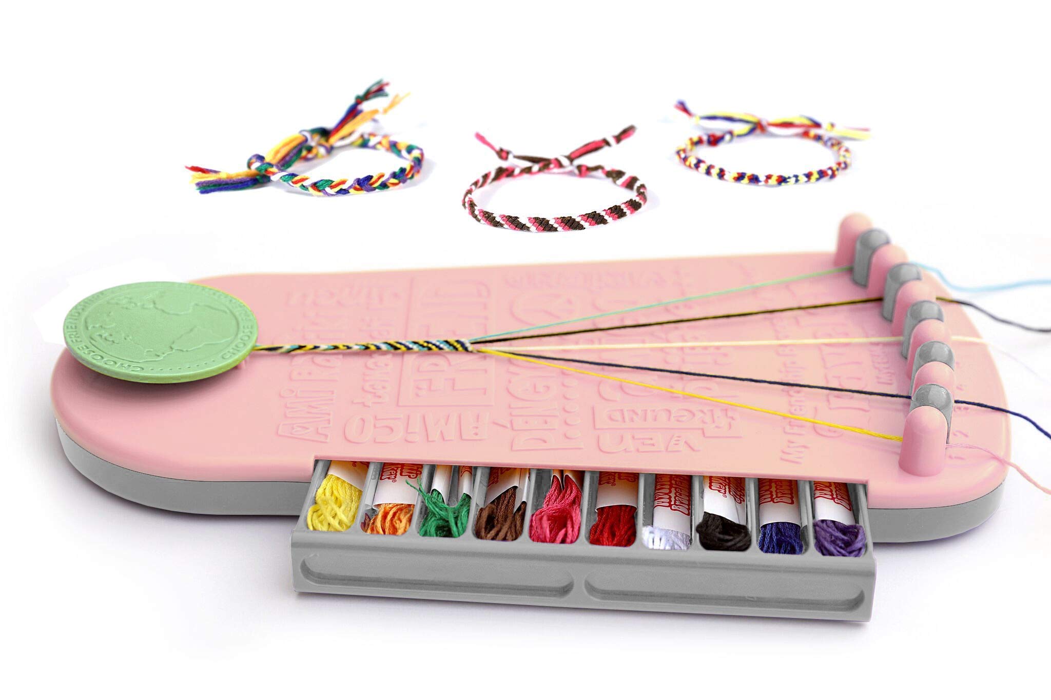 Choose Friendship My Friendship Bracelet Maker, 20 Pre-Cut Threads (Craft Kit/Kids Jewelry Kit) - Blush Pink