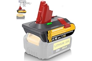 HXTMOJU New Version V6 V7 V8 Battery Adapter for DeWalt 20V Lithium Battery Convert to Work with for Dyson V8 V7 V6 Animal Absolute Motorhead Fluffy Vacuum Cleaners, 3-in-1 Vacuum Battery Converter