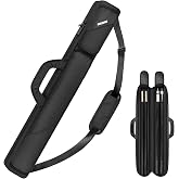PEKREWS Pool Cue Case, Pool Stick Case 2x2 with 2 Accessories Pockets | Sturdy Pool Cue Carrying Bag, Shoulder Strap and Handle, Soft Billiard Stick Holder, Sling Bag for Men and Women