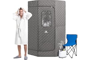 COSVALVE Portable Steam Sauna, Personal Full Body Home Sauna Tent, Indoor Sauna Box for Home Relaxation with 4L 1600W Steam Generator, Remote Control, Timer, Foldable Chair (31.5L*31.5W*67''H)