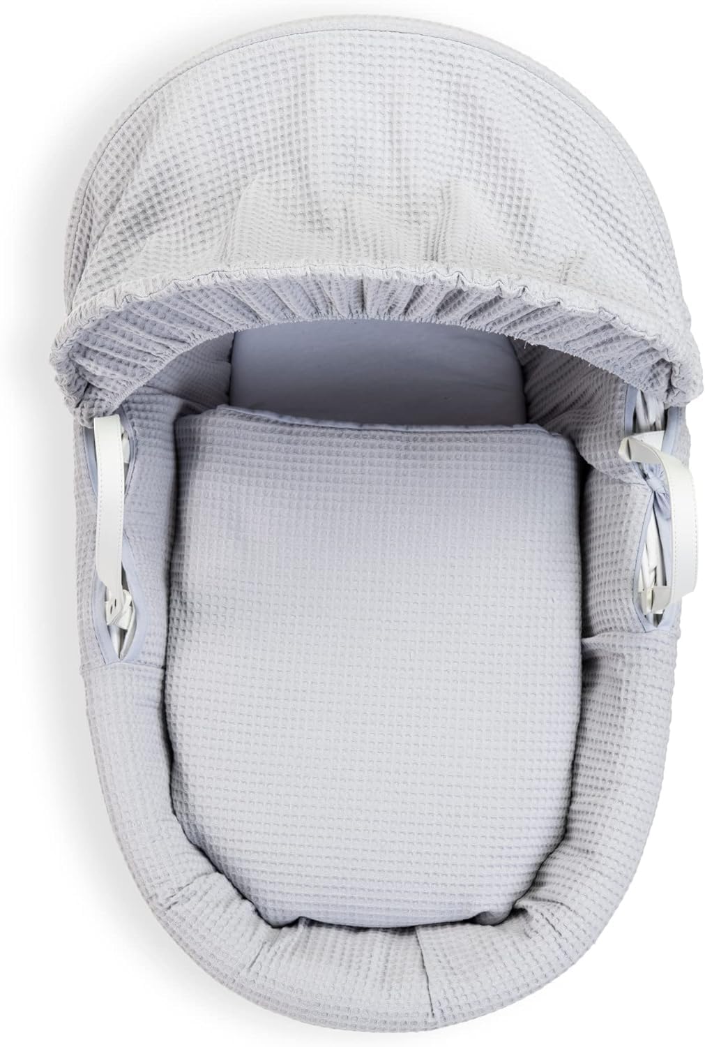 Clair de Lune Waffle Moses Basket Bedding Set 100% Cotton Dressing Only (Grey)