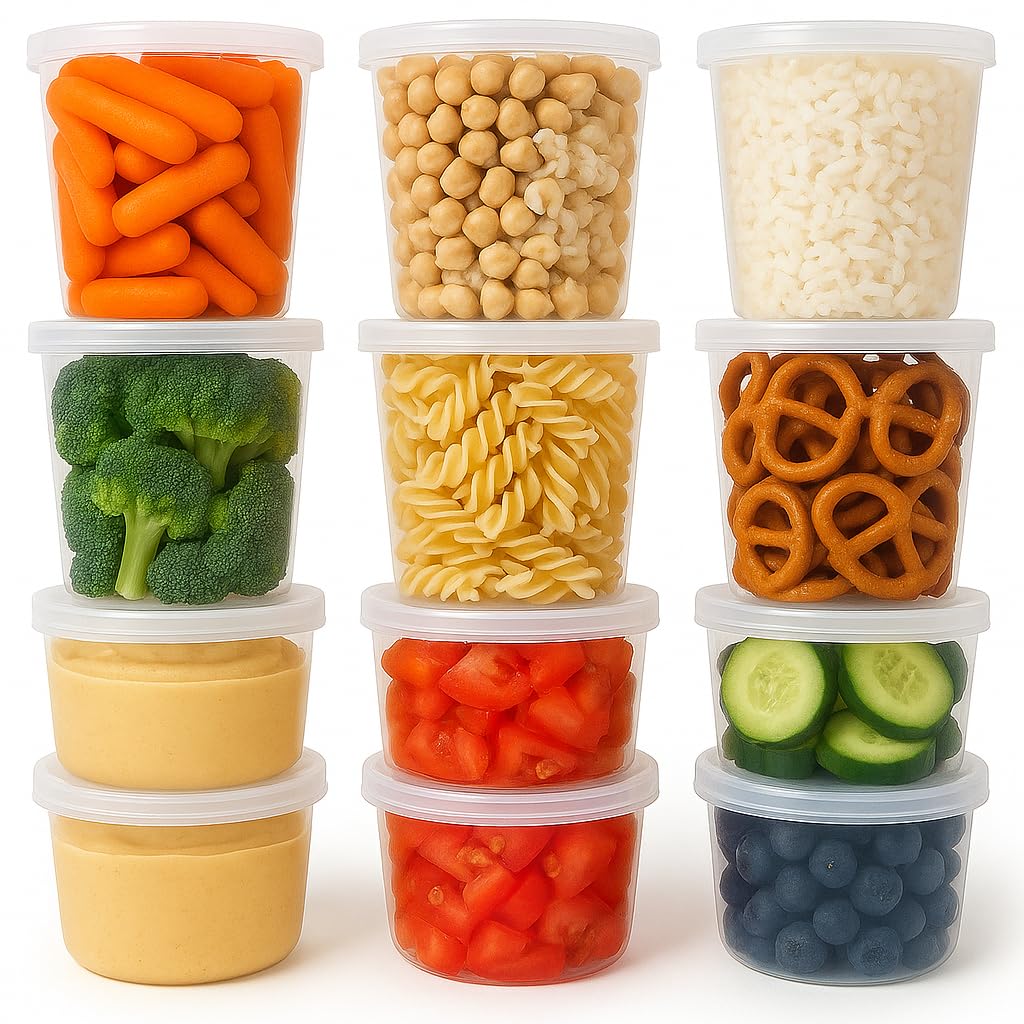 Photo 1 of 32OZ Clear plastic food storage containers with lids Microwave & Freezer Safe, BPA Free, 24 sets for meal prep & suop storage