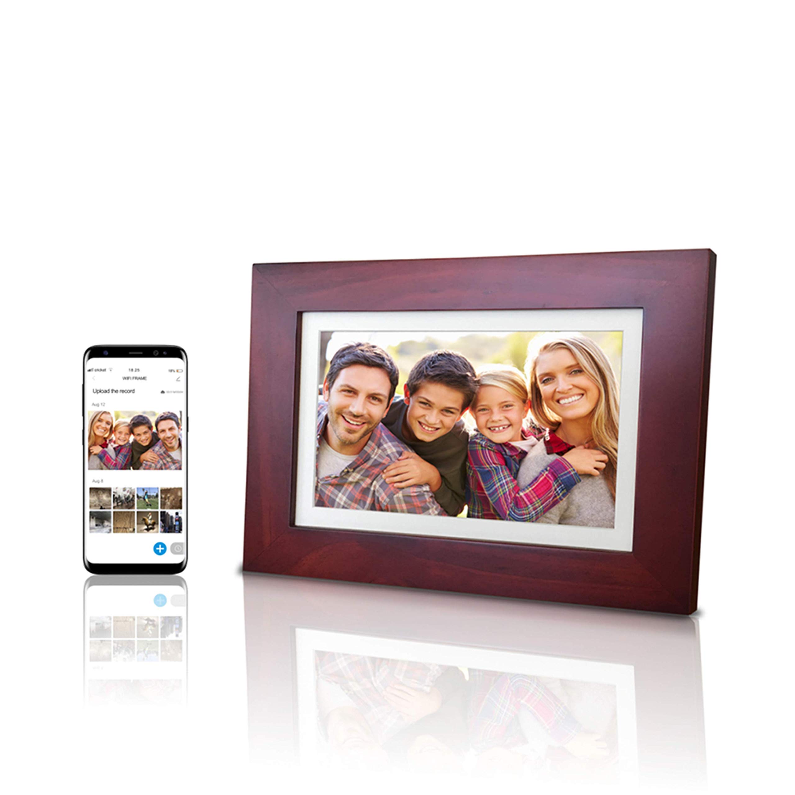 Digital Photo Frame, eco4life 8 inch WiFi Smart Frame with 16GB Storage 1280x800 HD IPS Display Wireless Photo Sharing via APP, for Friends and Family