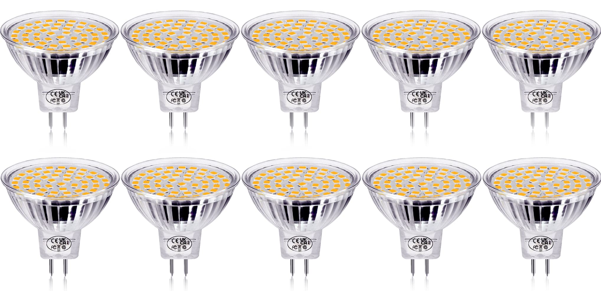 GVOREE GU5.3 LED Light Bulbs,MR16 5W LED Bulbs,Equivalent to 40W Halogen Bulbs,450lm 5W,12V,3000K Warm White 120° Beam Angle,Non-Dimmable,Recessed Lighting Pack of 10 — image 1