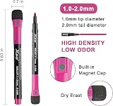 ABEIER 12 Colors Magnetic Whiteboard Markers with Eraser Dual-Use Pen Set view 3