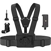 BMUUPY Phone Chest Mount Harness Holder Mobile Phone Strap Clip Compatible with GoPro 13/12/11/10/9/8/7/6 DJI Osmo Action 5 Pro 4 3 Insta360 X4 X3 Smartphone and Cell Phones Action Cameras POV/VLOG