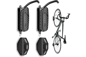 MILADO Swivel Bike Wall Mount, Bike Wall Hanger and Hooks, Hanging Bike Rack for Garage, Wall Bike Rack Easy to Load and Unload Can Hold Up to 77 lbs, 2 Pack, Black