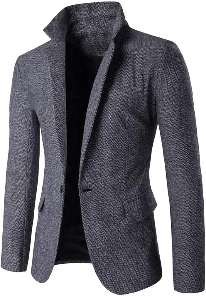 Palarn Hooded Pullover Fashion Men's Casual Solid Long Sleeve Turn-Down Collar Jacket Coat