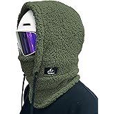 Senllen Winter Fuzzy Balaclava Fleece Ski mask for Women/Men Cold Weather Neck Warmer Tube Thermal Sherpa Hood Hooded Scarf