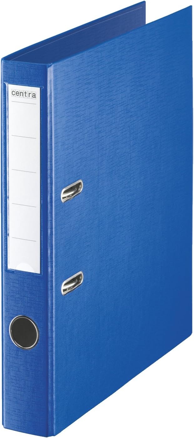 Centra A4 Plastic Lever Arch File 50 mm, Medium Blue, Pack of 10