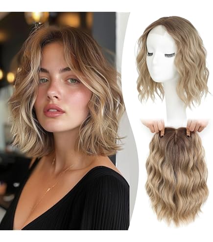 Amazon.com : Ms Taj 11 Inch Short Wavy Hair Topper for Women  display picture 2
