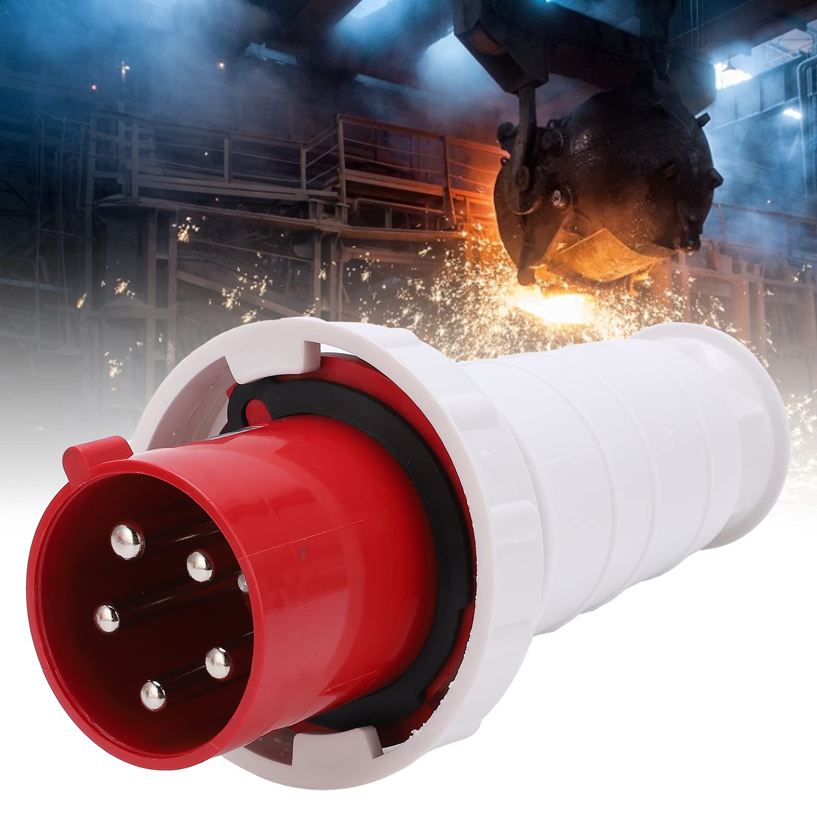 5Pin Industrial Plug 3 Phase 5 Wires IP67 Waterproof Industrial Connector 380‑415V 63A 3P+N+E Industrial Socket