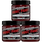 Manic Panic Semi Permanent Vampire Red Hair Dye, 4 oz, 3 Pack | Deep Blood Red, Rich Wine Undertones, Vegan, Ammonia-Free &amp; Cruelty-Free, Lasts 4-6 Weeks, Developer-Free