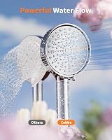 Cobbe 3 Pack 2.0 Carbon Shower Filter Head & Hose Chrome 6 Modes High Pressure view 6