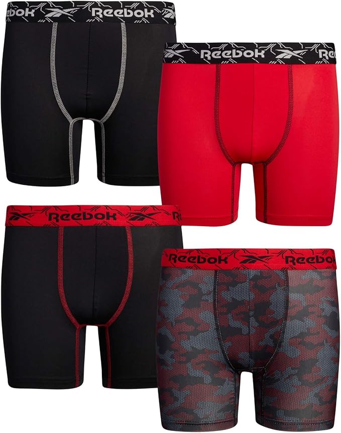 Reebok Boys Performance Boxer Briefs Underwear (4 Pack) Amazon.ca