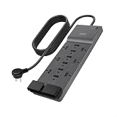 Belkin 12-Outlet Surge Protector Power Strip w/ 12 AC Outlets &amp; 8ft Flat Plug, UL-Listed Heavy-Duty Extension Cord for Home, Office, Travel, Computer, Laptop, Charger - 3,780 Joules of Protection