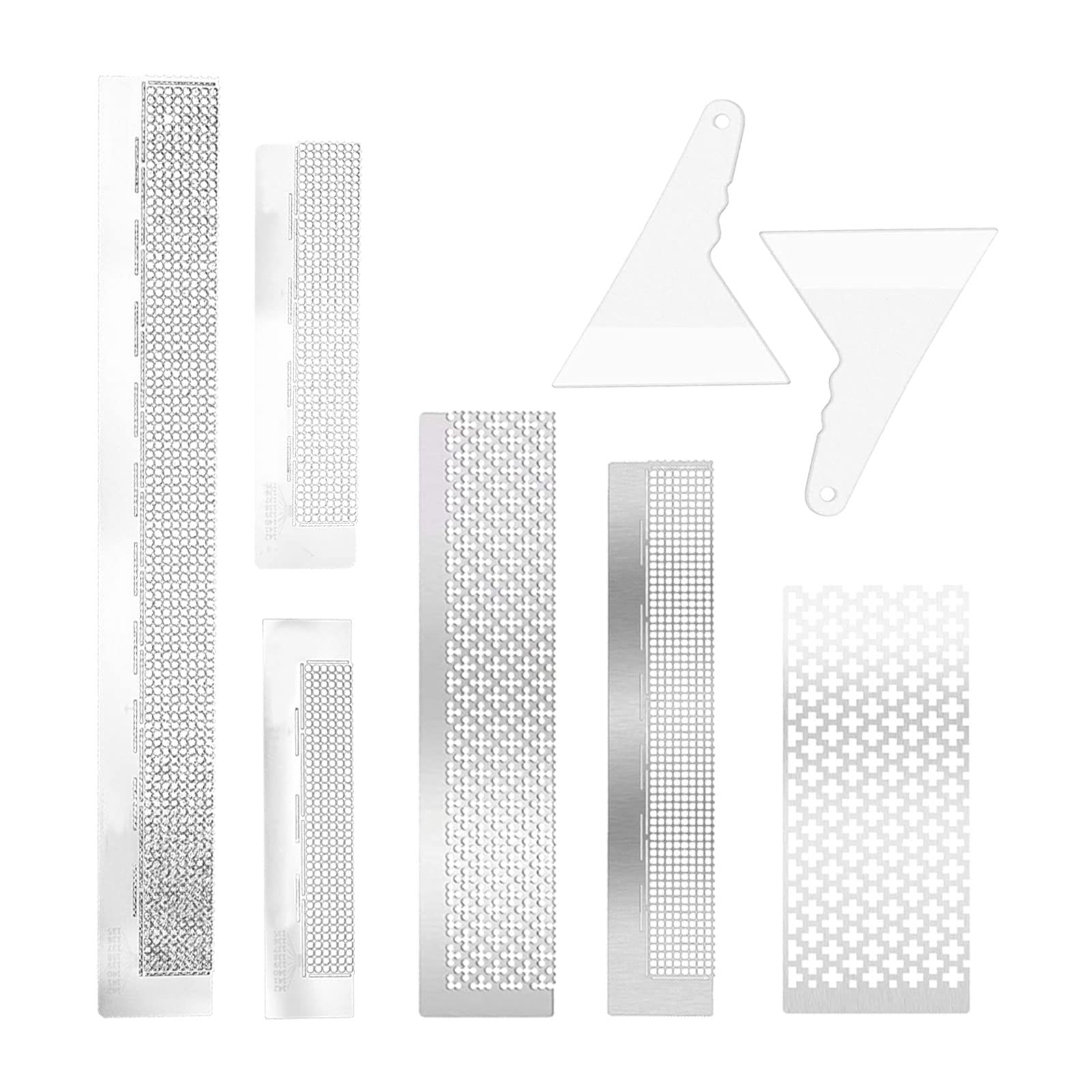 YWNYT 8pcs 5D Diamond Painting Kit with Fix Tools, Stainless Steel DIY Drawing Ruler, Diamond Mesh Ruler, Dot Painting Tool, 216-800 Blank Grids for DIY Art Crafts