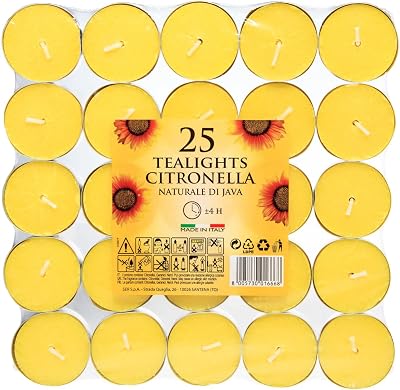 Price's Citronella Tealights 25 Pack Outdoor Decorative Candles