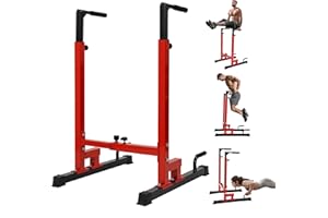 Yes4All Dip Stand 500 LBS Capacity, 80 Levels Adjustable Dip Bars, Dip Station Machine for Home Gym