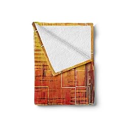 Ambesonne Burnt Orange Throw Blanket, Modern Mosaic