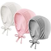 JANGANNSA Newborn Baby Hospital Hat Infant Set Head Cap Lovely Ears Belt Beanie 0-6Months