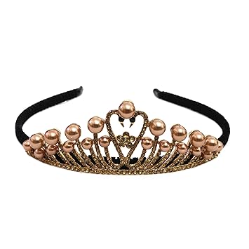 Rapidsflow Golden Crown Hair Bands With Stones For Women Girls