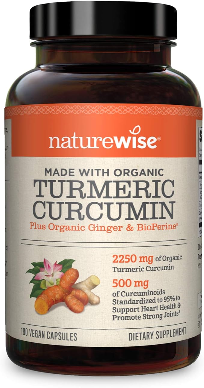 NatureWise Organic Curcumin Turmeric - Capsules - best herbal supplements for depression and anxiety