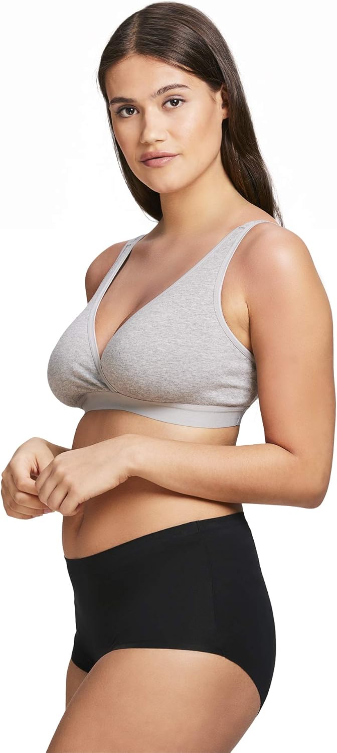 La Leche League International Women's V-Neck Nursing Bra Wireless Pullover Bra at  Women’s Clothing store