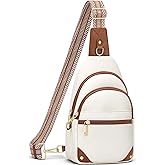 SYTRAH Anti Theft Crossbody Bags for Women, RFID Sling Bag Travel Purse, RFID Cross Body Purses Chest Bag for Travel Beige Brown