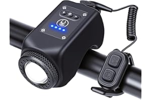 Onvian Electric Bike Horn Bike Light 2 in 1, 110dB Bicycle Horn 6 Sound Modes, USB-C Rechargeable Bike Bell with Headlight fo
