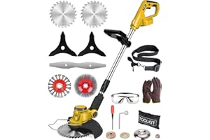 MILBIS Cordless Weed Wacker for Dewalt 20V Battery(Battery Not Included), with 5 Types Blades, Brushless Motor, Lightweight Grass Trimmer/Brush Cutter for Lawn Yard Garden