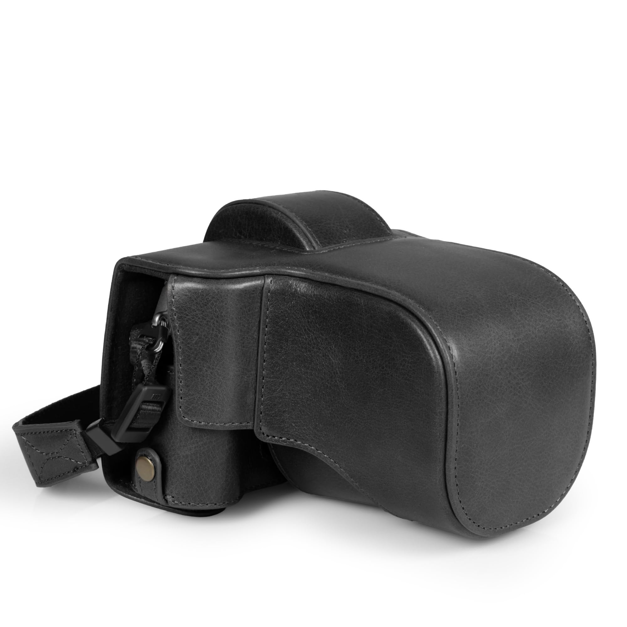 MegaGear Genuine Leather Camera Case for Fujifilm X-T50 (16-50mm & 18-55mm)- Stylish and Protective (Black)