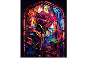 gilqso Rose Paint by Numbers Kit for Adults-Rose Paint by Number for Adults Beginner,Rose Paint by Numbers for Adults for Gift Home Wall Decor 16x20 Inch