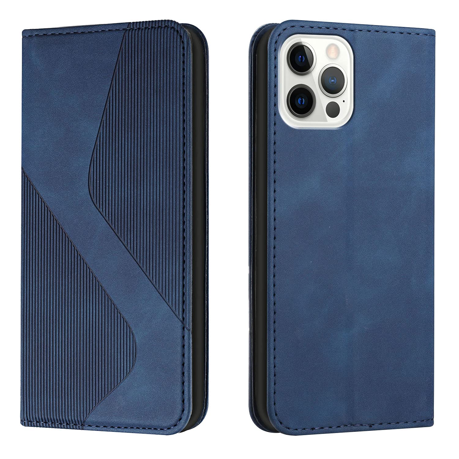 Compatible with iPhone 14 Pro Max Case 6.7-Inch, Notebook Wallet Leather Flip Case with Magnetic Closure Stand Card Holder Cash Slot TPU Case Shockproof Phone Cover for iPhone 14 Pro Max 5G, Blue