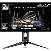 ASUS ROG PG27AQWP-G 27 Inch 20th Edition OLED Gaming Monitor | 26.5-inch, QHD, WOLED, Dual-Mode (QHD@540Hz, HD@720Hz), 0.02ms, 99.5% DCI-P3 Gamut, TrueBlack Glossy