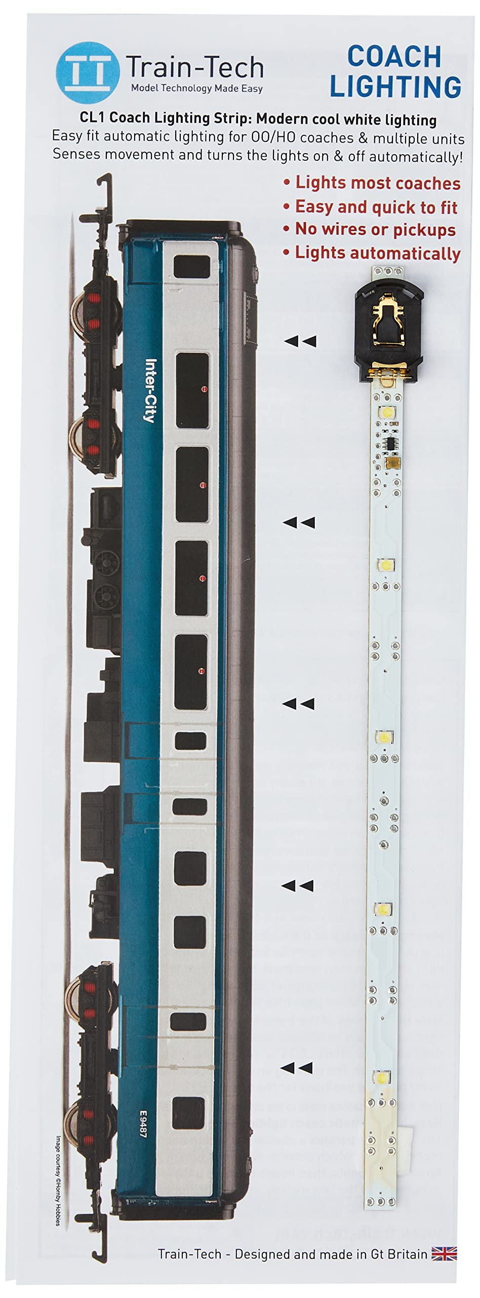 Train Tech TTCL1 Lighting, Coaches, Modern cool white lighting