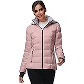 Women Warm Winter Down Puffer Jacket-Hooded Winter Puffer Coat for Women with Faux Fur Lined Hood and Collar