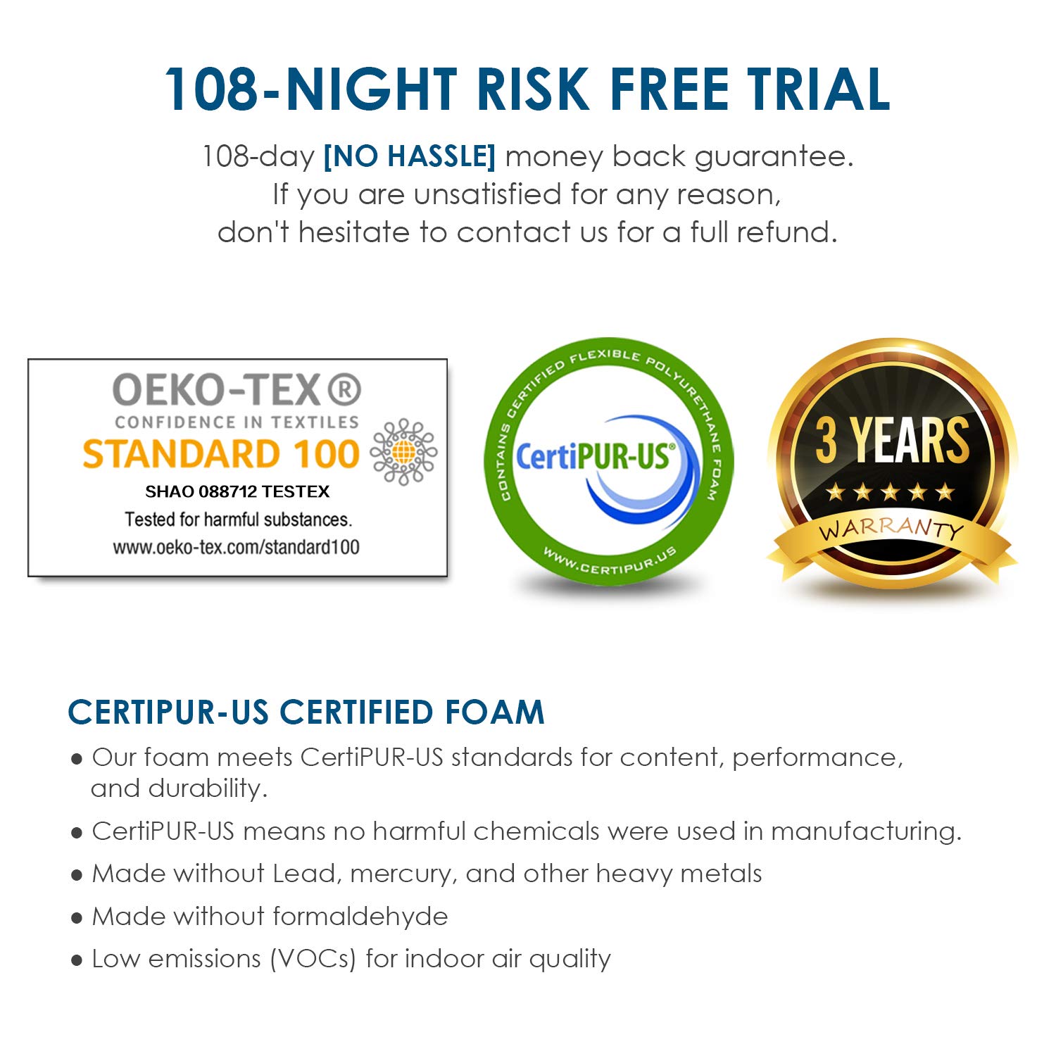 HIFORT Shredded Memory Foam Cooling Pillow - Queen Bed Pillows for Sleeping with Hypoallergenic Removable Bamboo Cover - Hotel Quality Adjustable Loft for Stomach Back and Side Sleeper