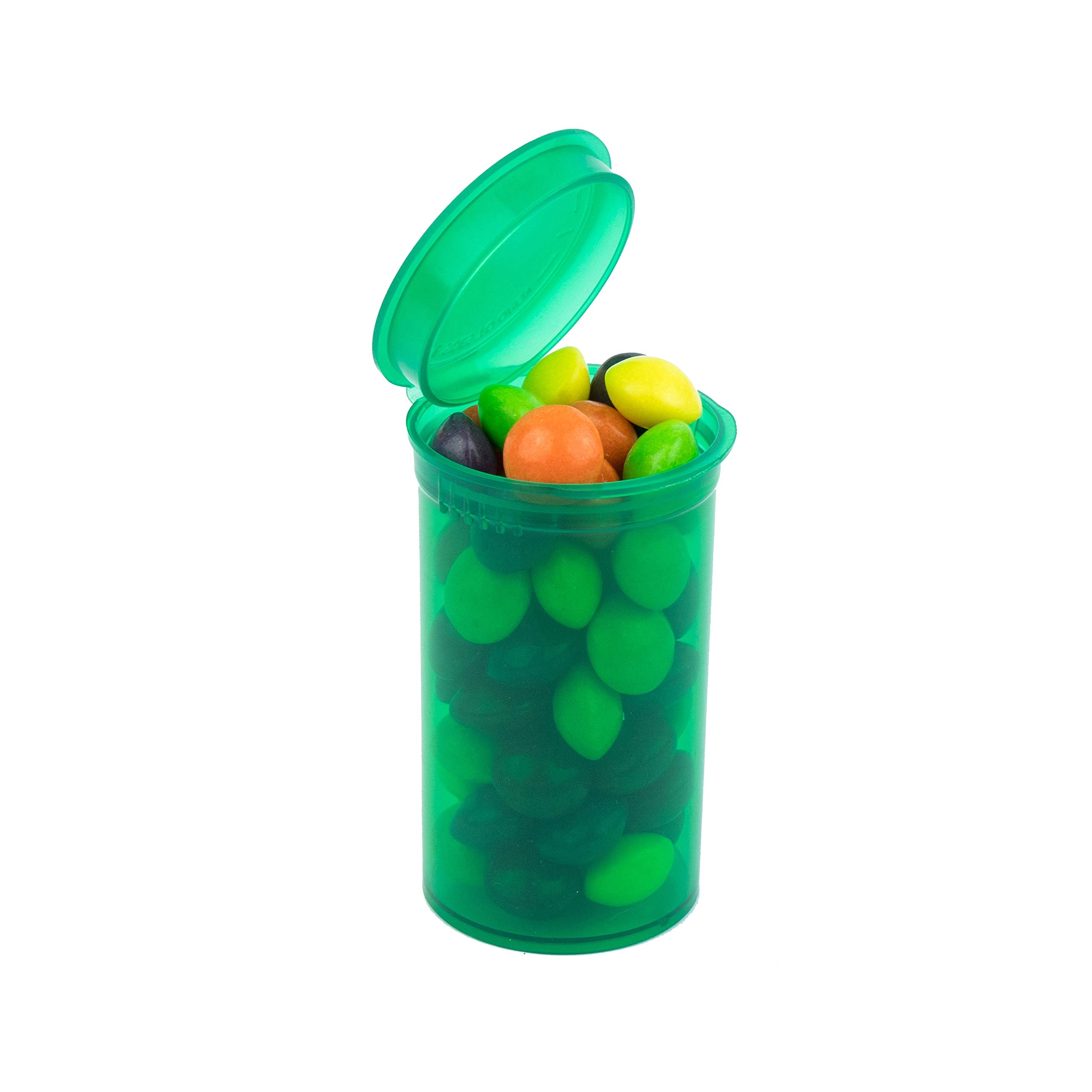 10 x 19 Dram / 80ml POP TOP SQUEEZE Bottles Container Vials RX - TRANSLUCENT GREEN - Child Resistant FDA Approved Medical Grade Plastic